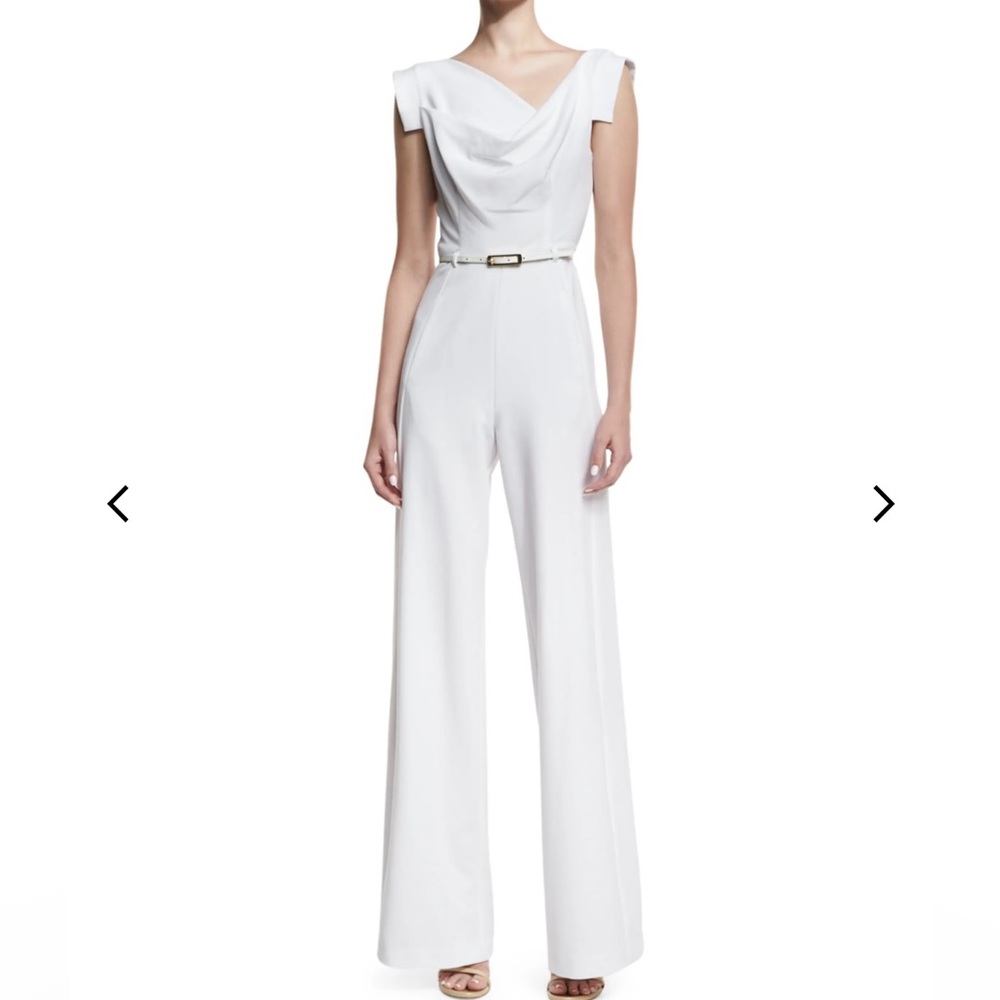 Jackie O, Black Halo white jumpsuit EUC SIZE 10